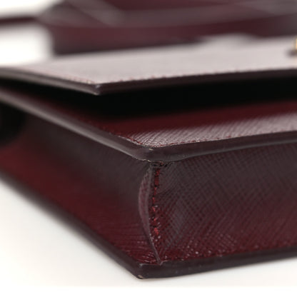 Prada Saffiano Metal Triangle Logo Mini Bag Bordeaux 9 of 10