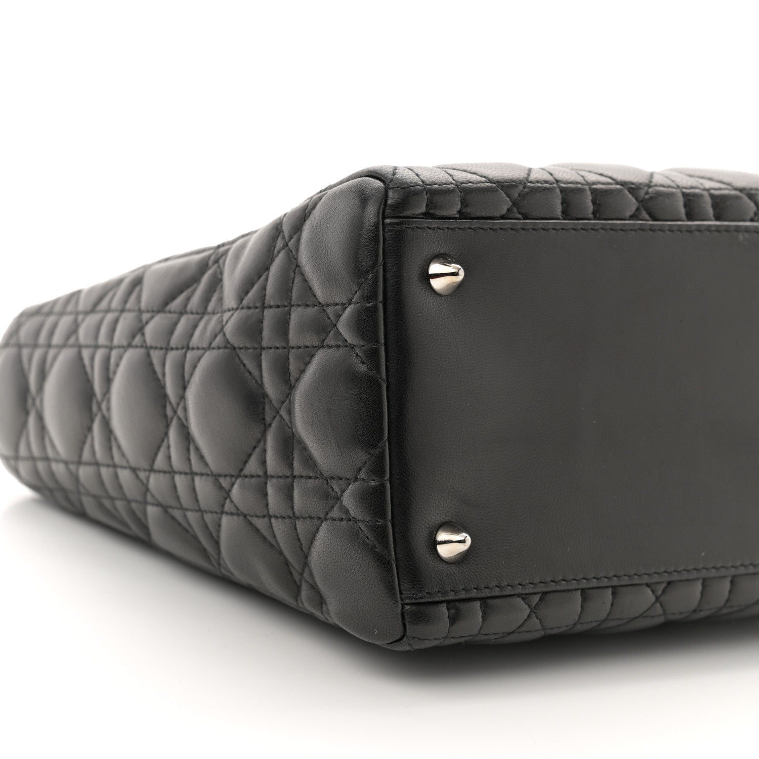 Christian Dior Lambskin Cannage Medium Lady Dior Black 7 of 9