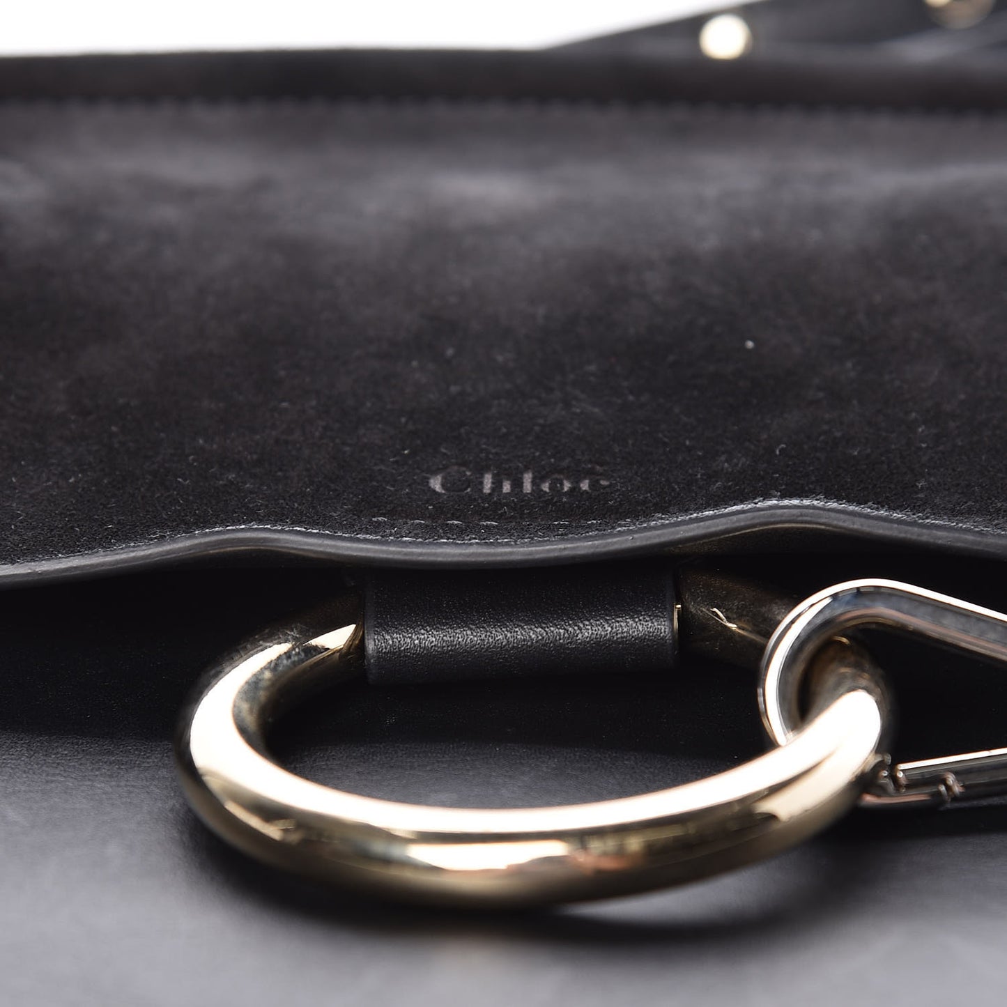 Suede Calfskin Medium Faye Shoulder Bag Black