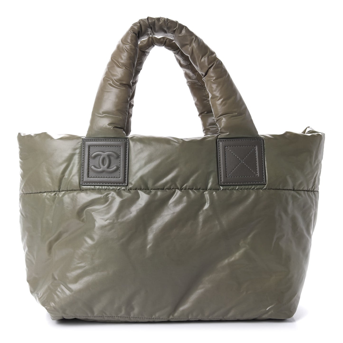 Nylon Quilted Small Coco Cocoon Reversible Tote Gray