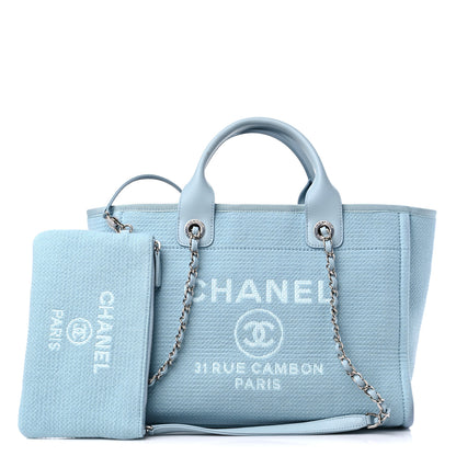 Chanel Mixed Fibers Small Deauville Tote Light Blue 1 of 15