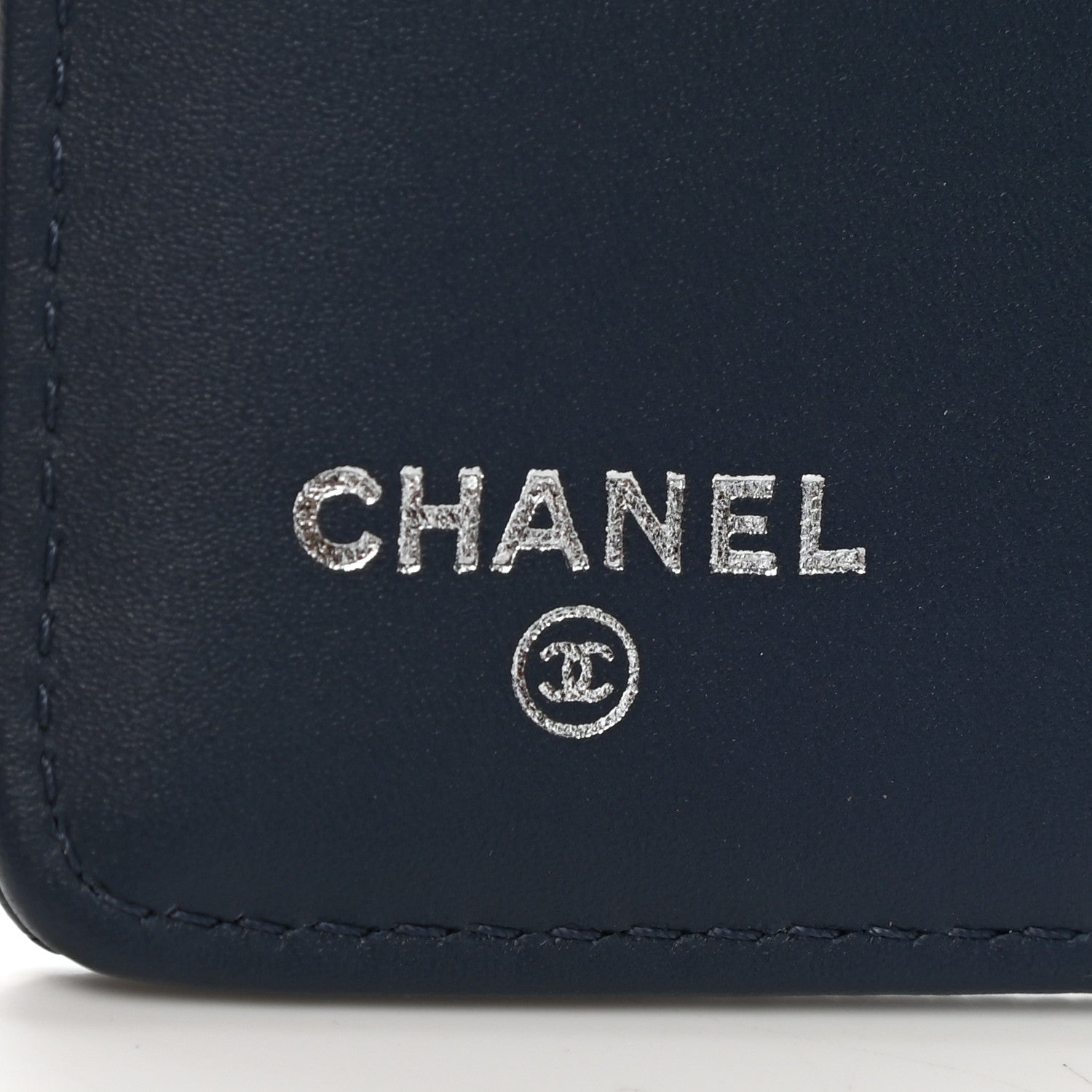 Chanel Caviar Timeless CC Yen Wallet Dark Blue 6 of 9