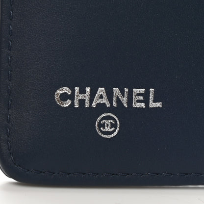 Chanel Caviar Timeless CC Yen Wallet Dark Blue 6 of 9