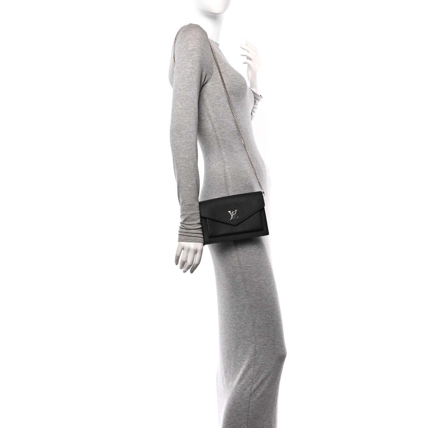 Soft Calfskin My Lockme Chain Pochette Black