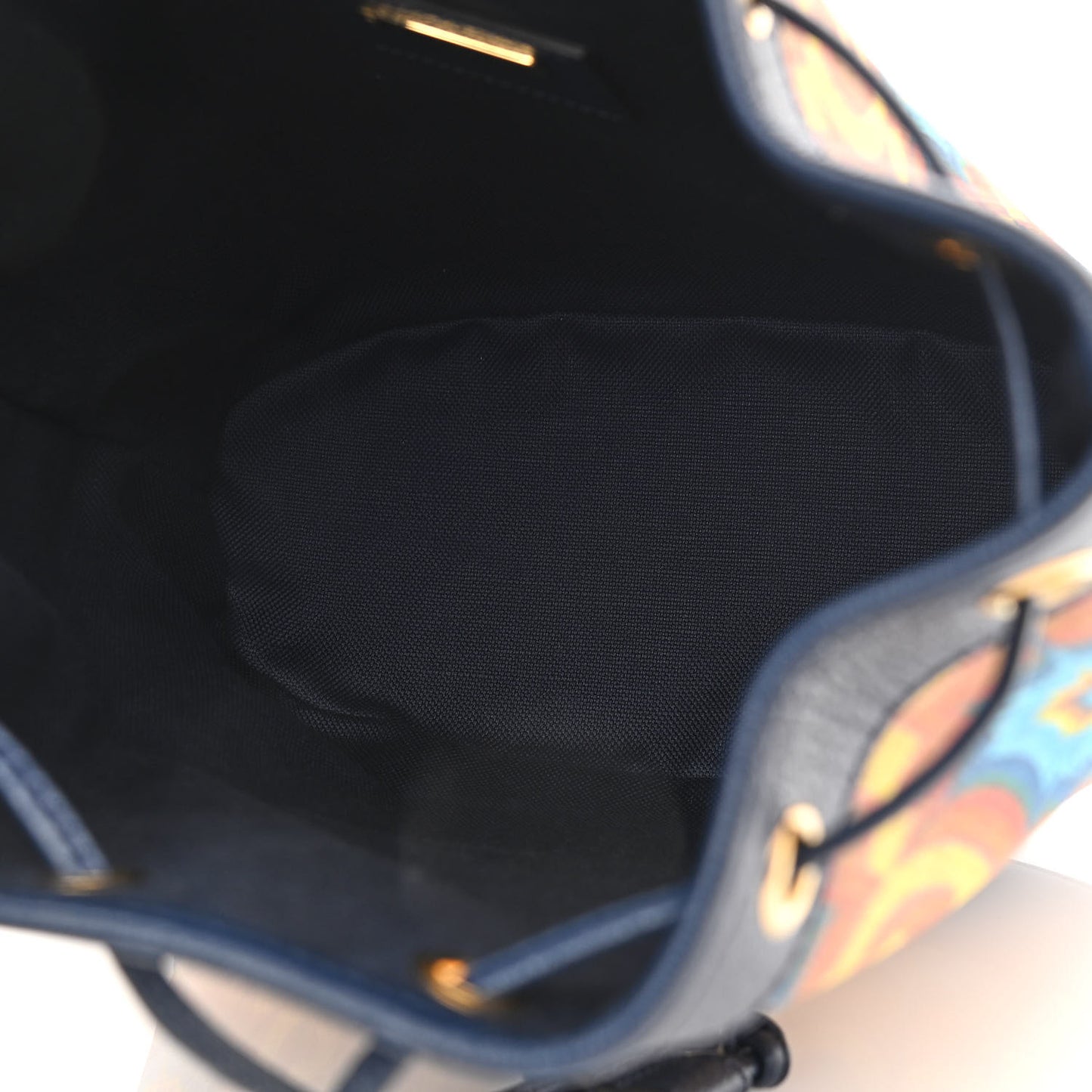 GG Supreme Kaleidoscope Calfskin Script Logo Gucci 100 Bucket Drawstring Bag Blue Orange Multicolor Blue Agata