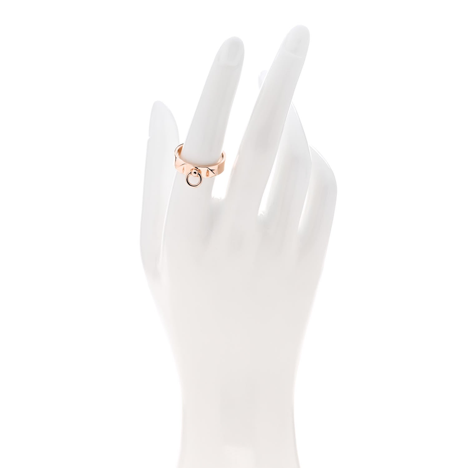 Hermes 18K Rose Gold PM Collier De Chien Ring 55 7.25 2 of 5