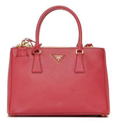 Prada Saffiano Small Galleria Double Zip Tote Peonia 9 of 16