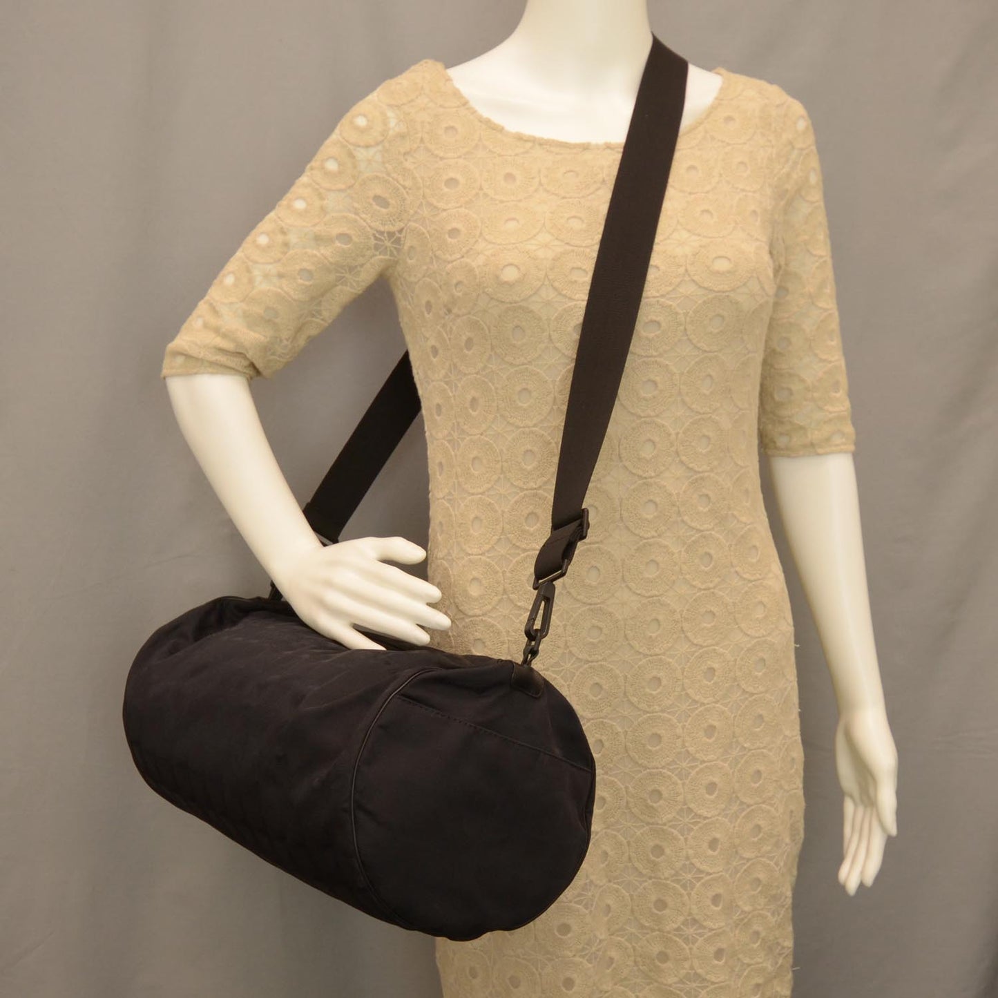 Nylon Travel Duffel Bag Black