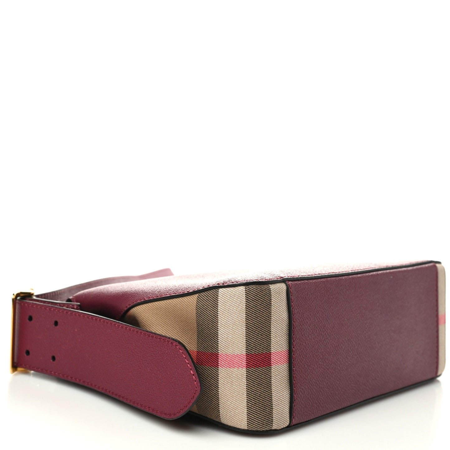 Soft Grain Calfskin House Check Small Helmsley Crossbody Dark Plum