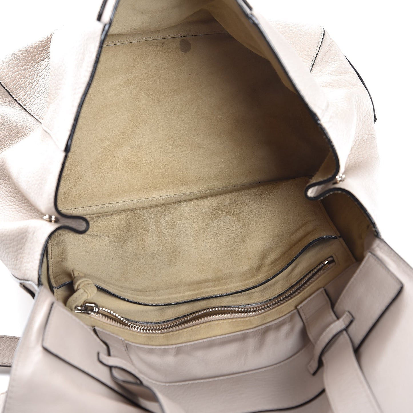 Pebbled Calfskin Large PS Courier Beige