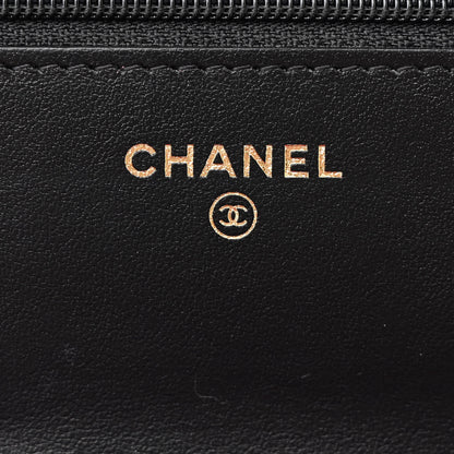 Chanel Fabric Printed Chanel 19 Wallet On Chain WOC Black Multicolor 6 of 17