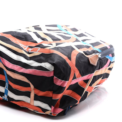 Hermes Silk Barenia Cavalcadour Airsilk Backpack Black Bleu Marine Fauve 7 of 9