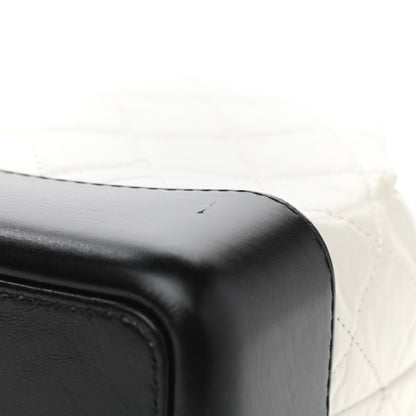 Chanel Aged Calfskin Quilted Gabrielle Backpack Black White 11 of 12