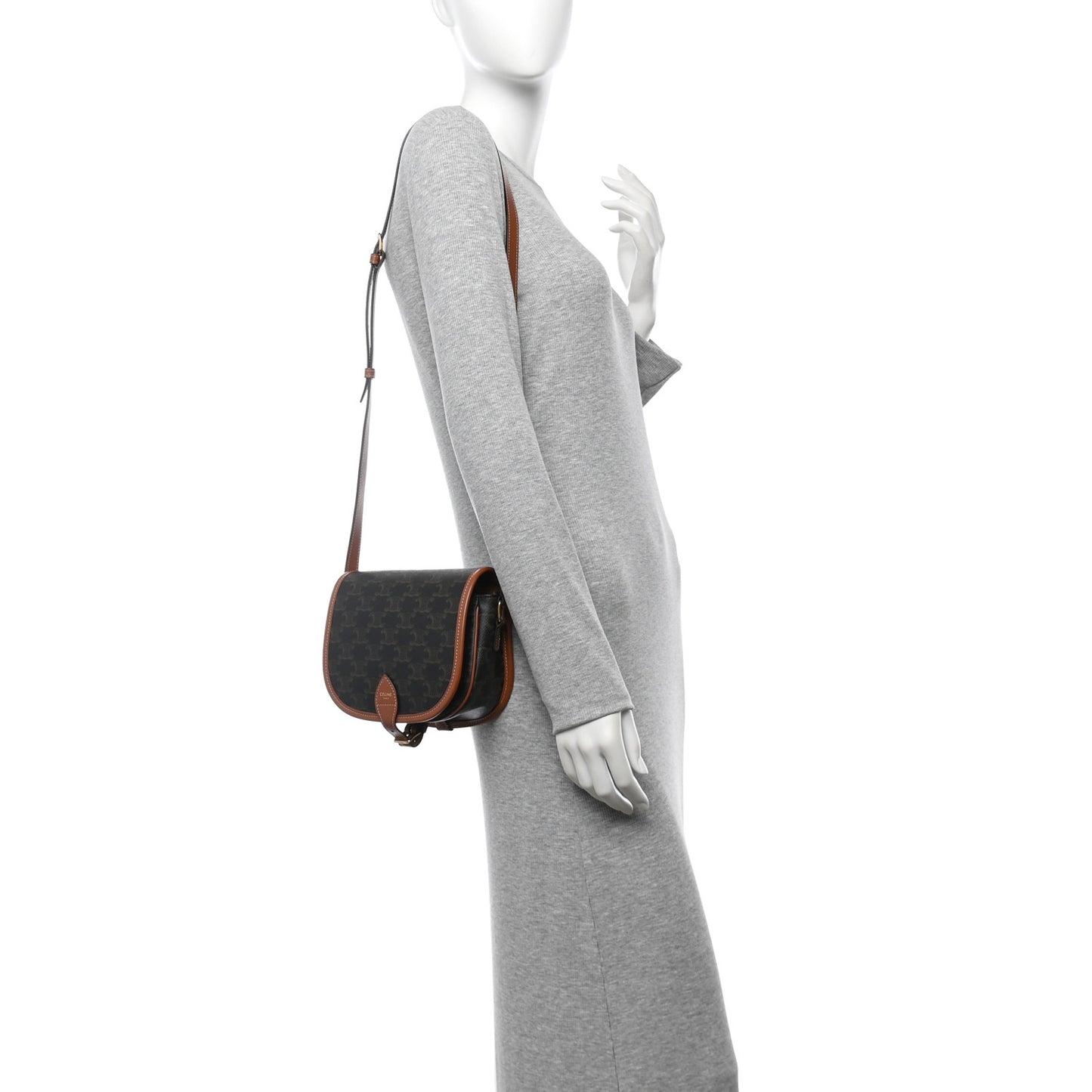 Triomphe Canvas Medium Folco Bag Tan