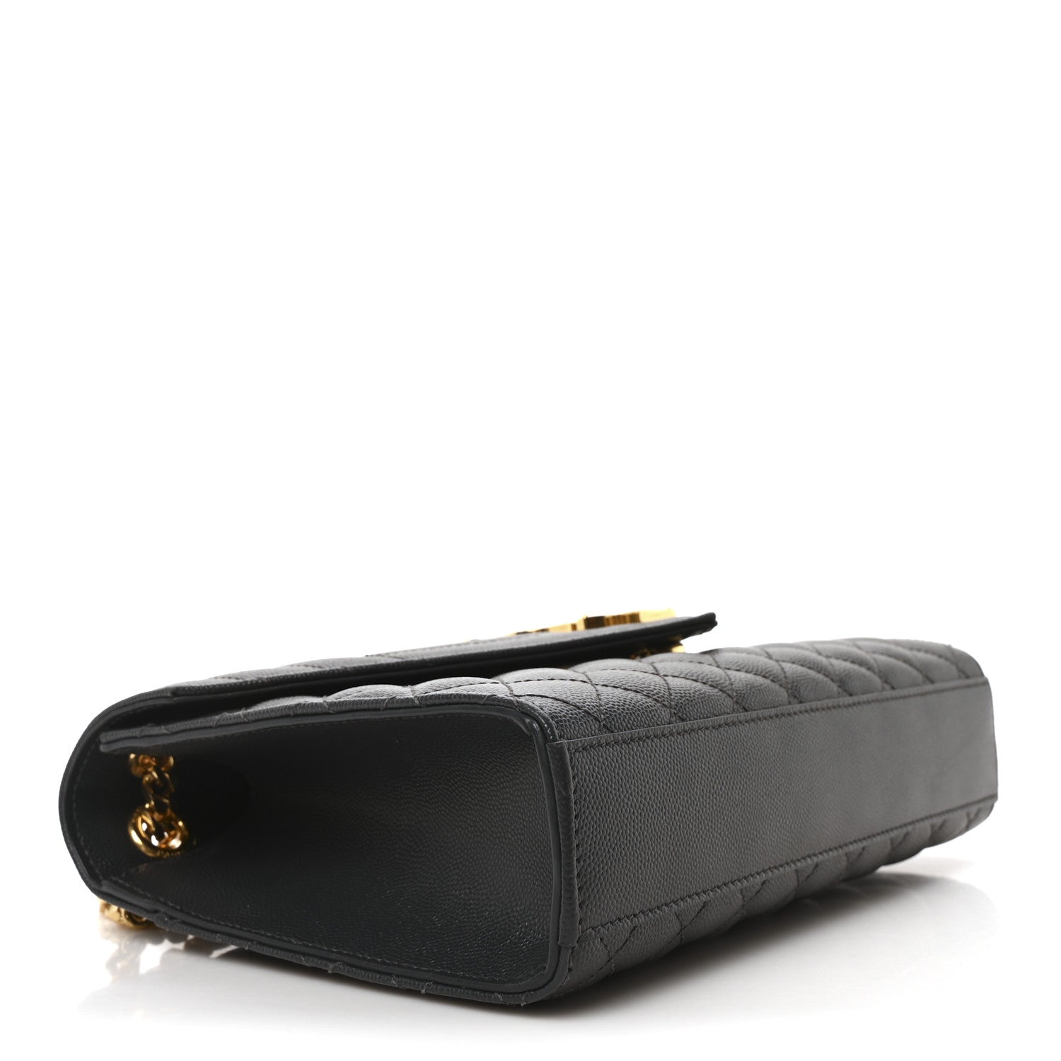 Saint Laurent Grain De Poudre Textured Mixed Matelasse Triquilt Medium Monogram Satchel Dark Smog 4 of 11