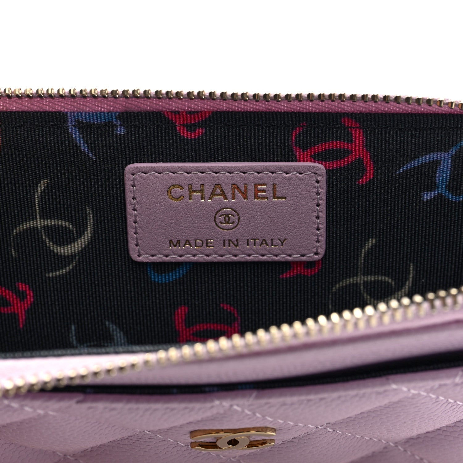 Chanel Caviar Quilted CC Zip Around Card Holder Light Pink 6 of 8