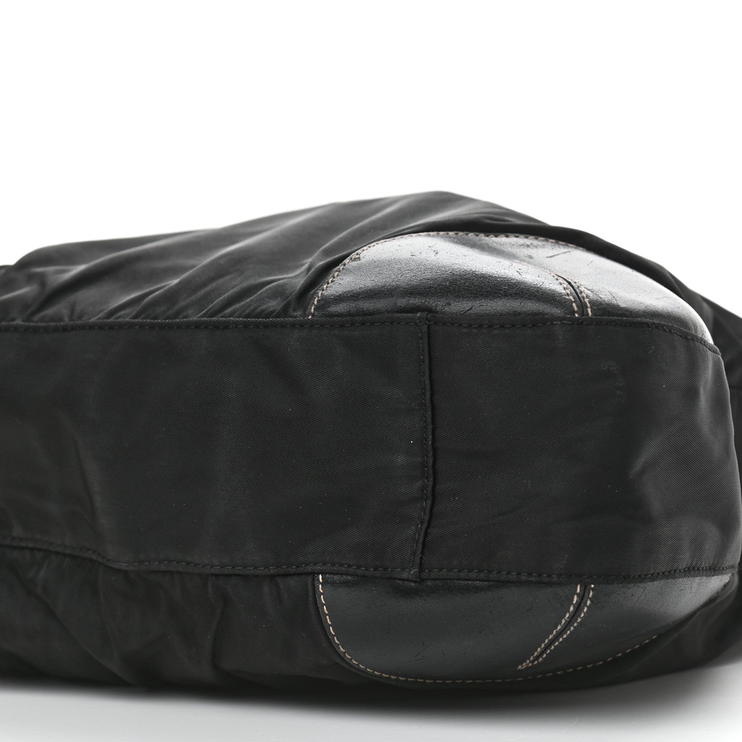 Prada Tessuto Nylon Soft Calf Tote Black 9 of 13