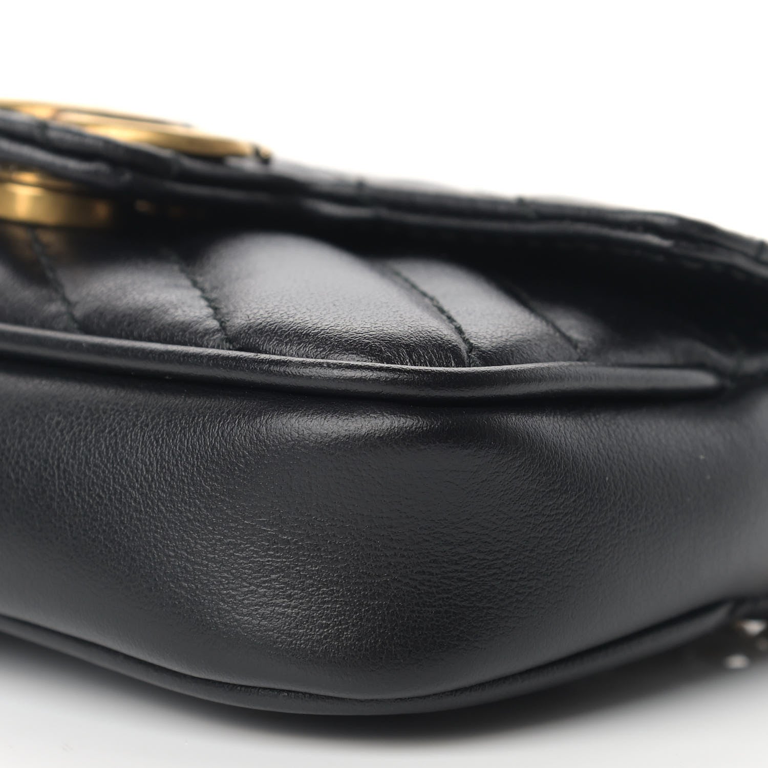 Gucci Calfskin Matelasse GG Marmont 2.0 Coin Purse On A Chain Black 8 of 13