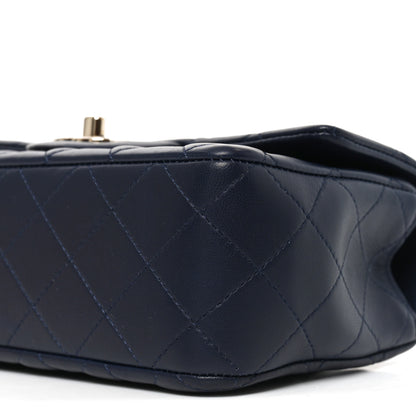 Chanel Lambskin Quilted Mini Chain Top Handle Rectangular Flap Navy 10 of 10