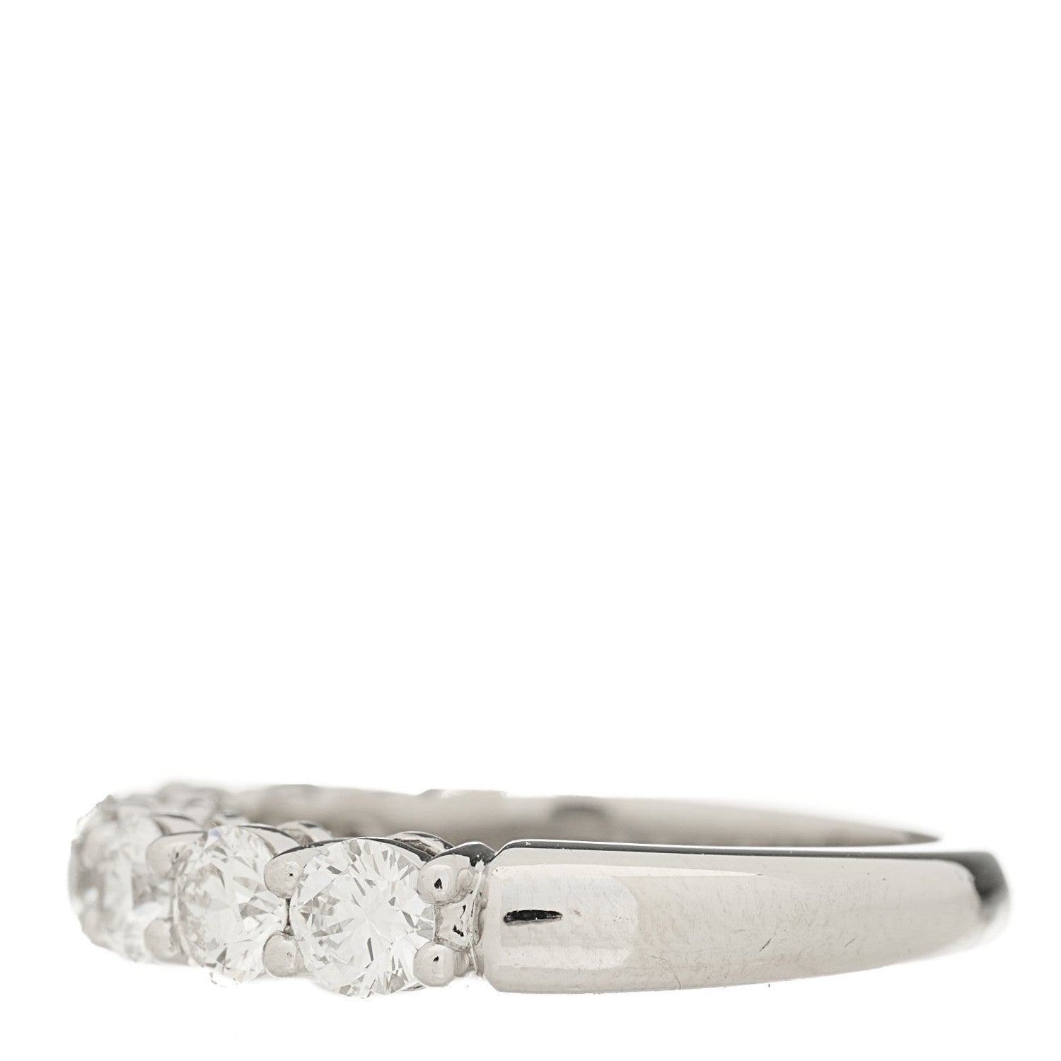 Tiffany Platinum Diamond 3.5mm Forever Half Circle Band Ring 49 4.75 3 of 5