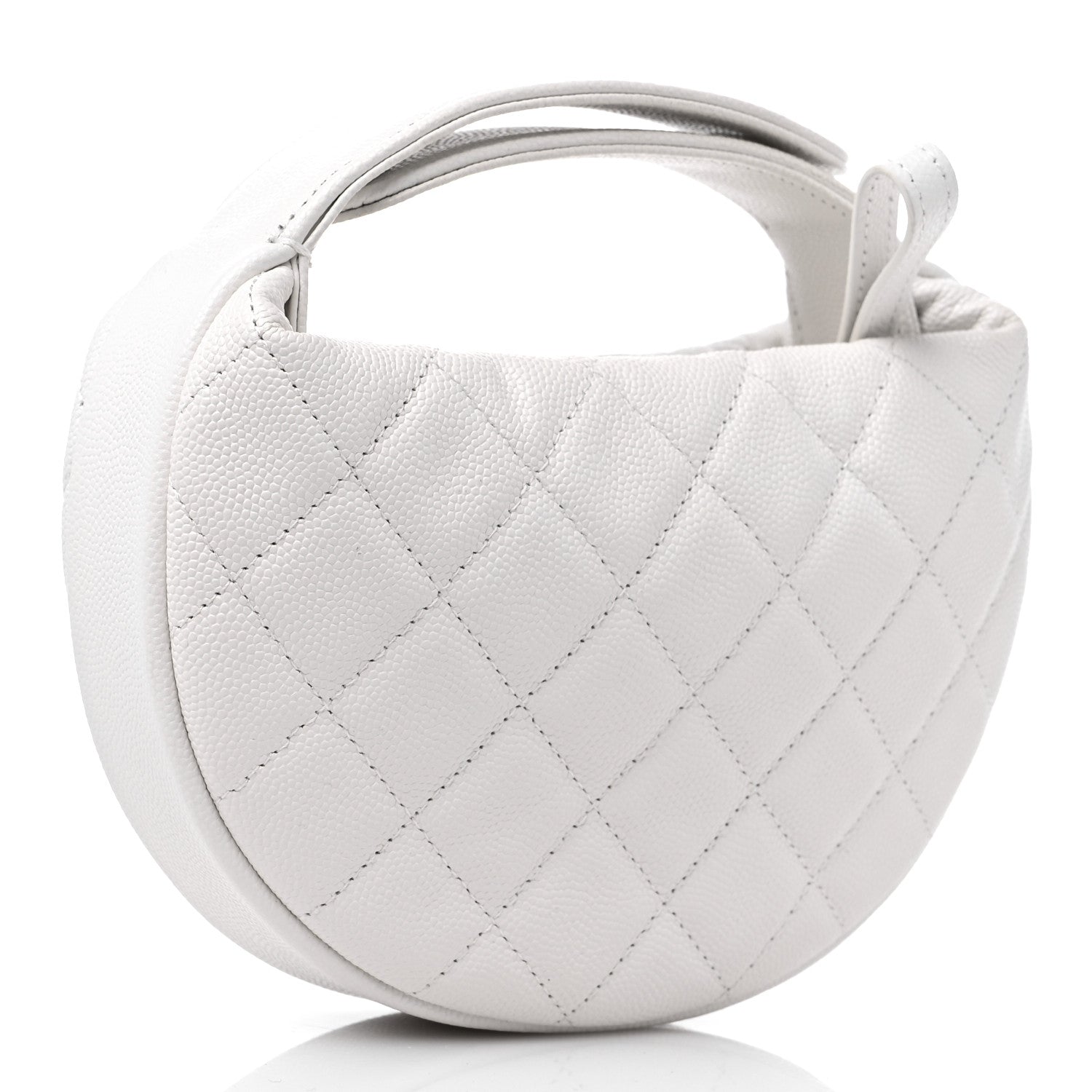 Chanel Caviar Quilted Polly Pocket Pouch Hobo White 3 of 9