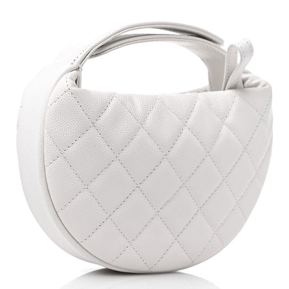 Chanel Caviar Quilted Polly Pocket Pouch Hobo White 3 of 9