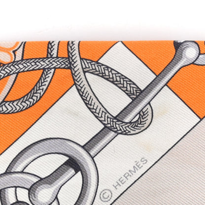 Hermes Silk Cliquetis Twilly  Orange White Gold 4 of 5