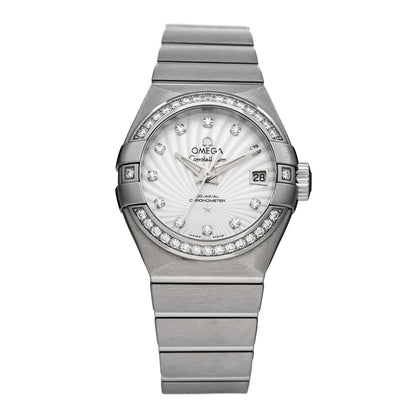 Omega Stainless Steel Diamond Bezel Mother of Pearl 27mm Constellation Automatic Watch 123.15.27.20.55.001 1 of 4