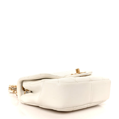 Chanel Lambskin Quilted Small Circular Handle Bag White 6 of 21