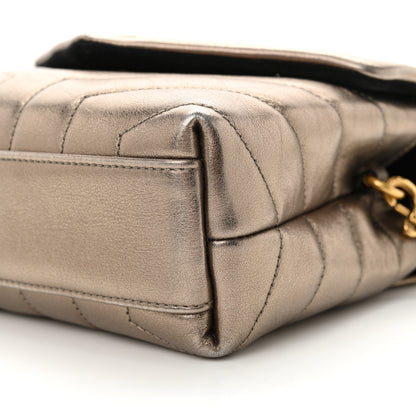 Saint Laurent Metallic Calfskin Y Quilted Monogram Toy Loulou Crossbody Bag Piombo 10 of 12