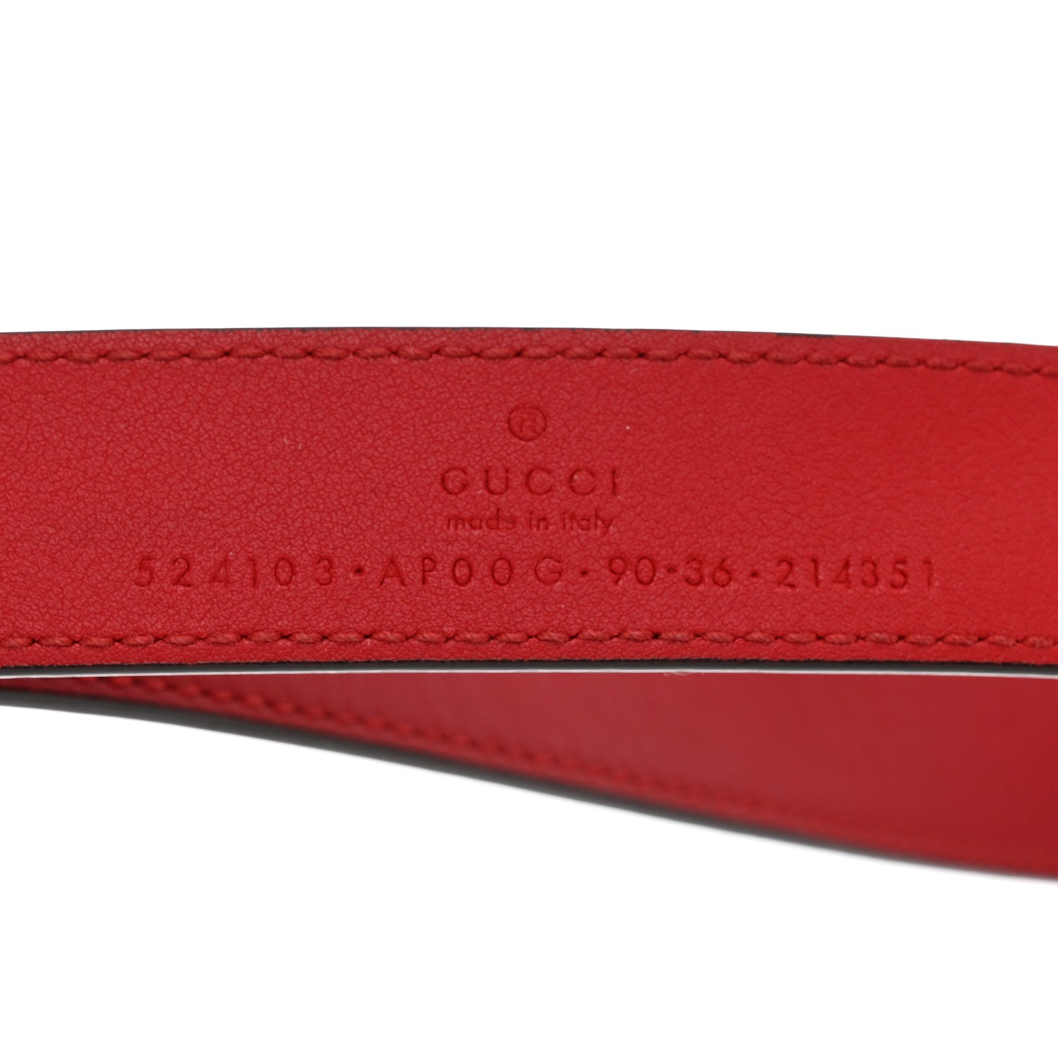 Gucci Moon Calfskin Torchon Double G 25mm Belt 90 36 Hibiscus Red 3 of 5