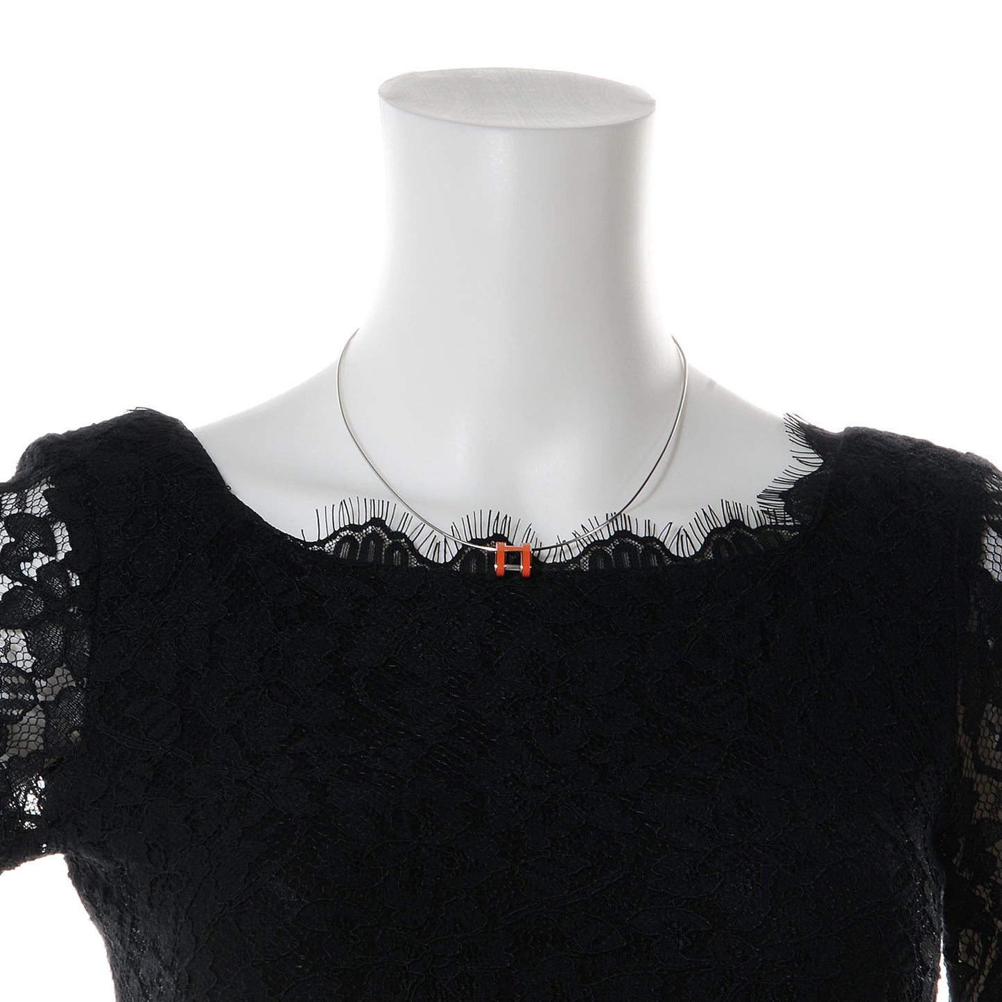 Silver and Palladium Pop H Necklace Orange