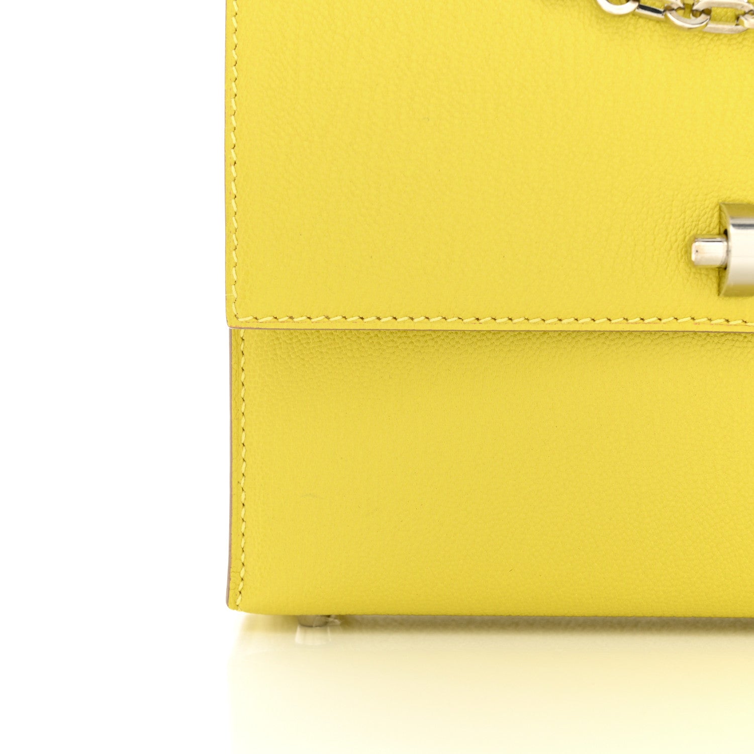 Hermes Chevre Mysore Mini Verrou Chaine Bag Lime 11 of 11