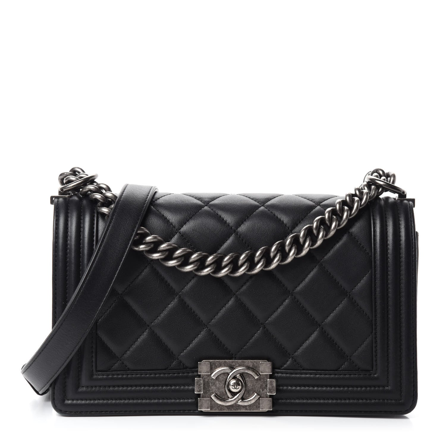 Chanel Calfskin Quilted Medium Boy Flap Black 1 of 13
