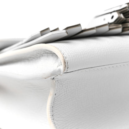 Burberry Grainy Calfskin Broguing Tassel Small Macken Crossbody Bag Chalk White 8 of 14