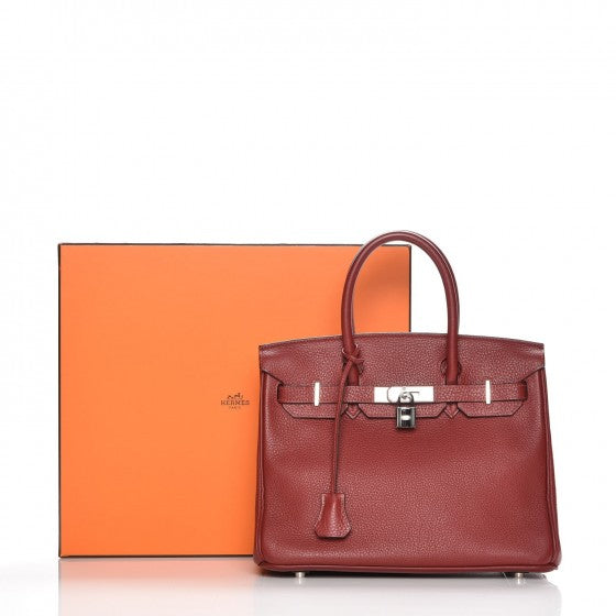 Taurillon Clemence Birkin 30 Rouge H