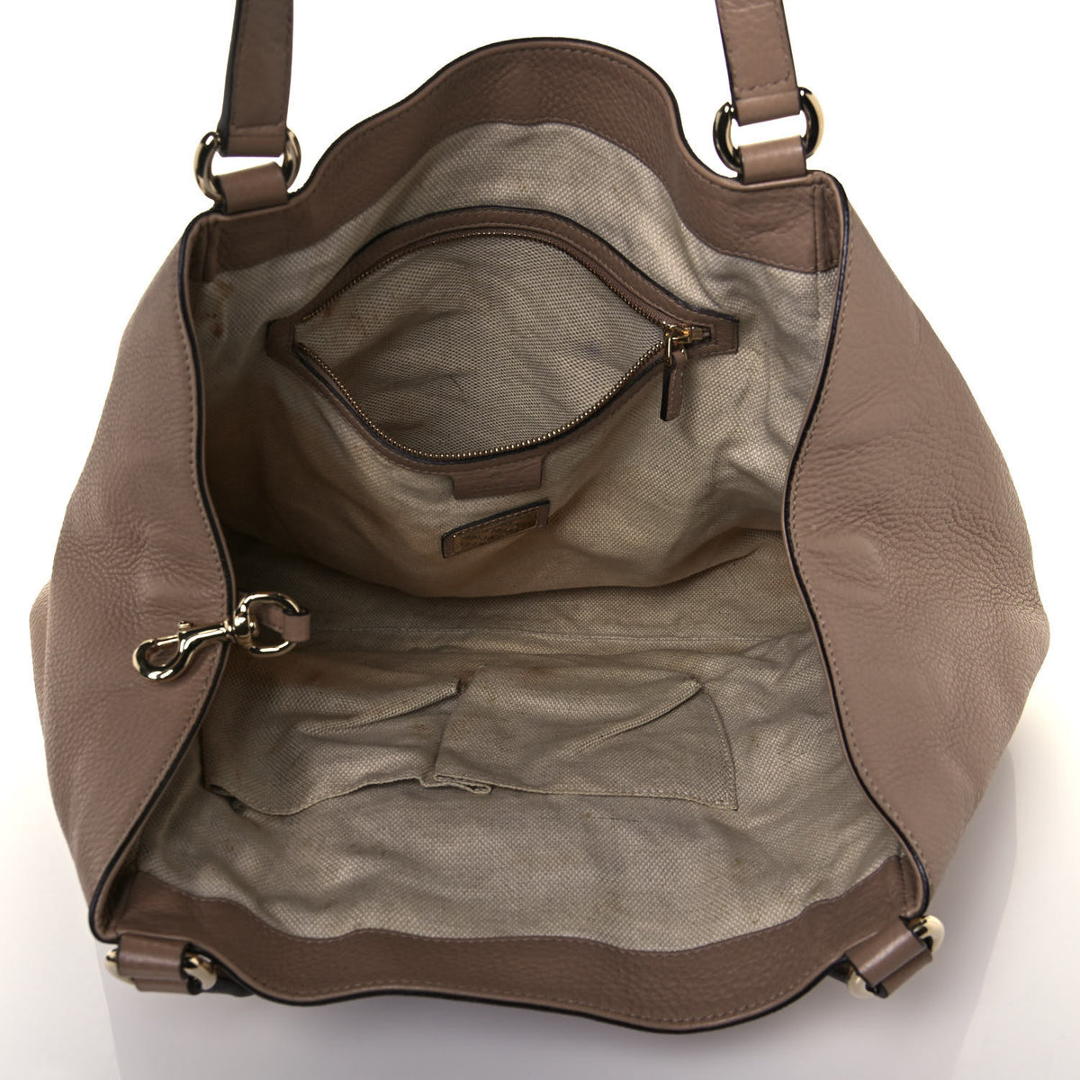 Pebbled Calfskin Medium Soho Shoulder Bag Camelia