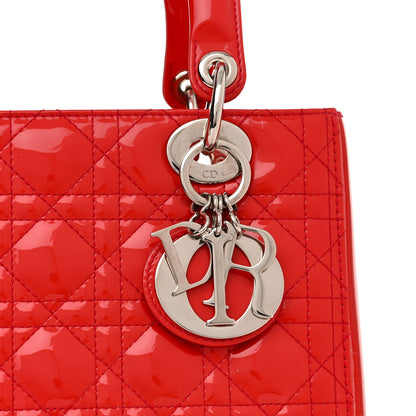 Christian Dior Patent Cannage Medium Lady Dior Fuchsia 8 of 16