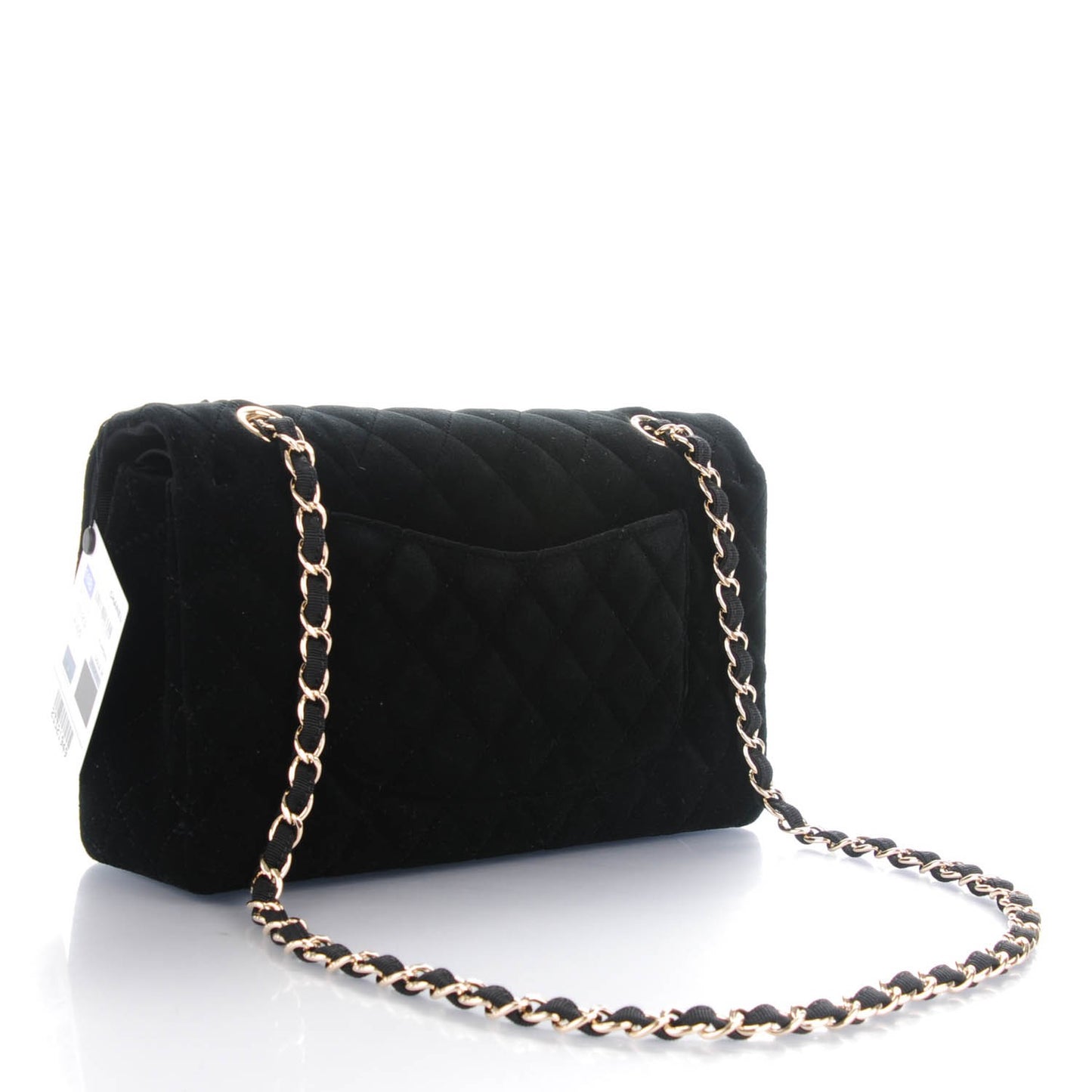 Velvet Quilted Medium Double Flap Black