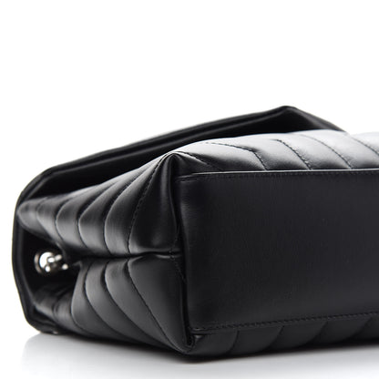 Saint Laurent Calfskin Y Quilted Monogram Small Loulou Chain Satchel Black 8 of 9