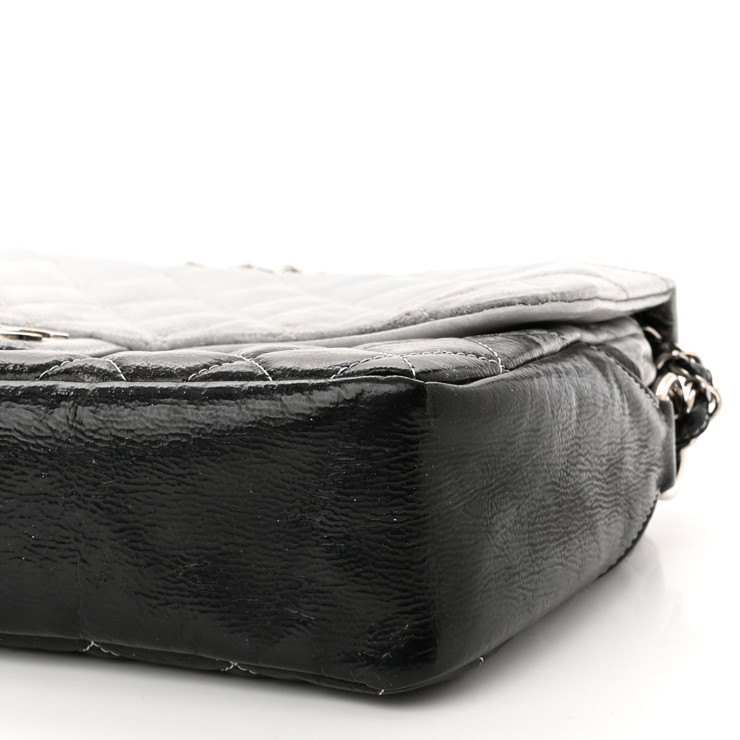 Vinyl Quilted Jumbo Melrose Degrade Flap Black