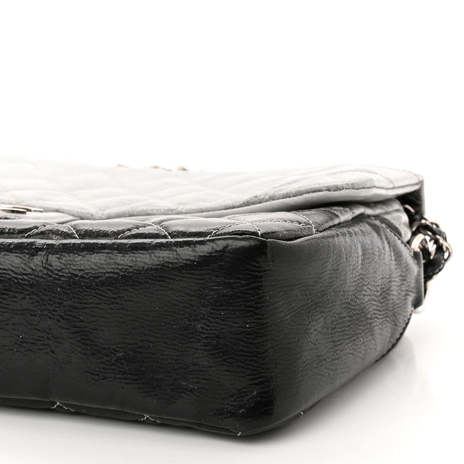 Chanel Vinyl Quilted Jumbo Melrose Degrade Flap Black 10 of 10