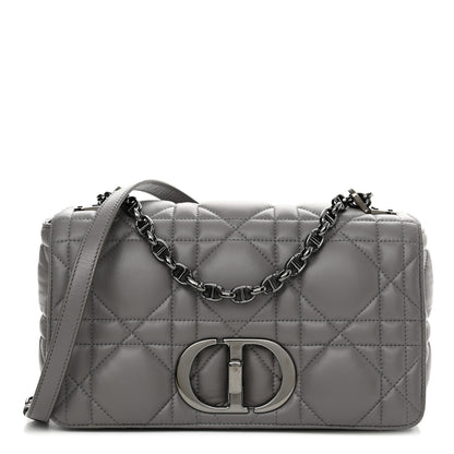 Christian Dior Calfskin Macrocannage Medium Caro Bag Iron Grey 1 of 13
