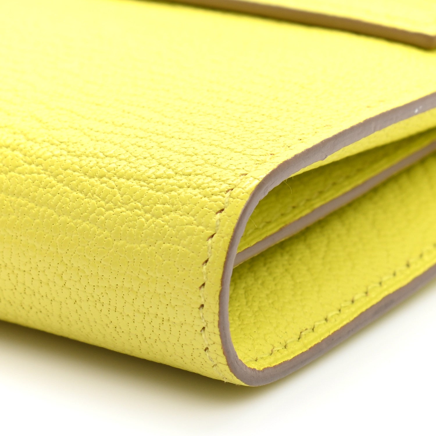 Hermes Chevre Mysore Kelly Longue Wallet Lime 9 of 11