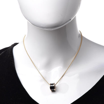 Bulgari 18K Rose Gold Black Ceramic B.Zero1 Pendant Necklace 2 of 6