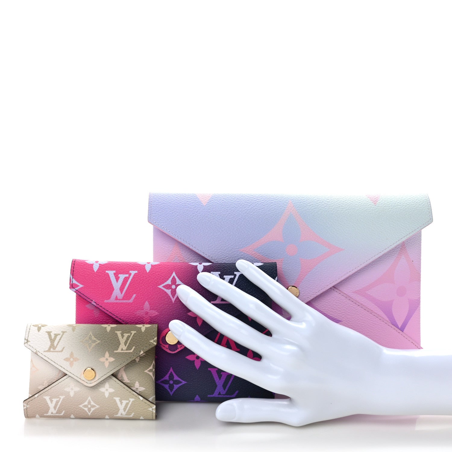 Louis Vuitton Monogram Giant Spring In The City Kirigami Pochette Set Sunrise Pastel Midnight Fuchsia Sunset Kaki 2 of 8