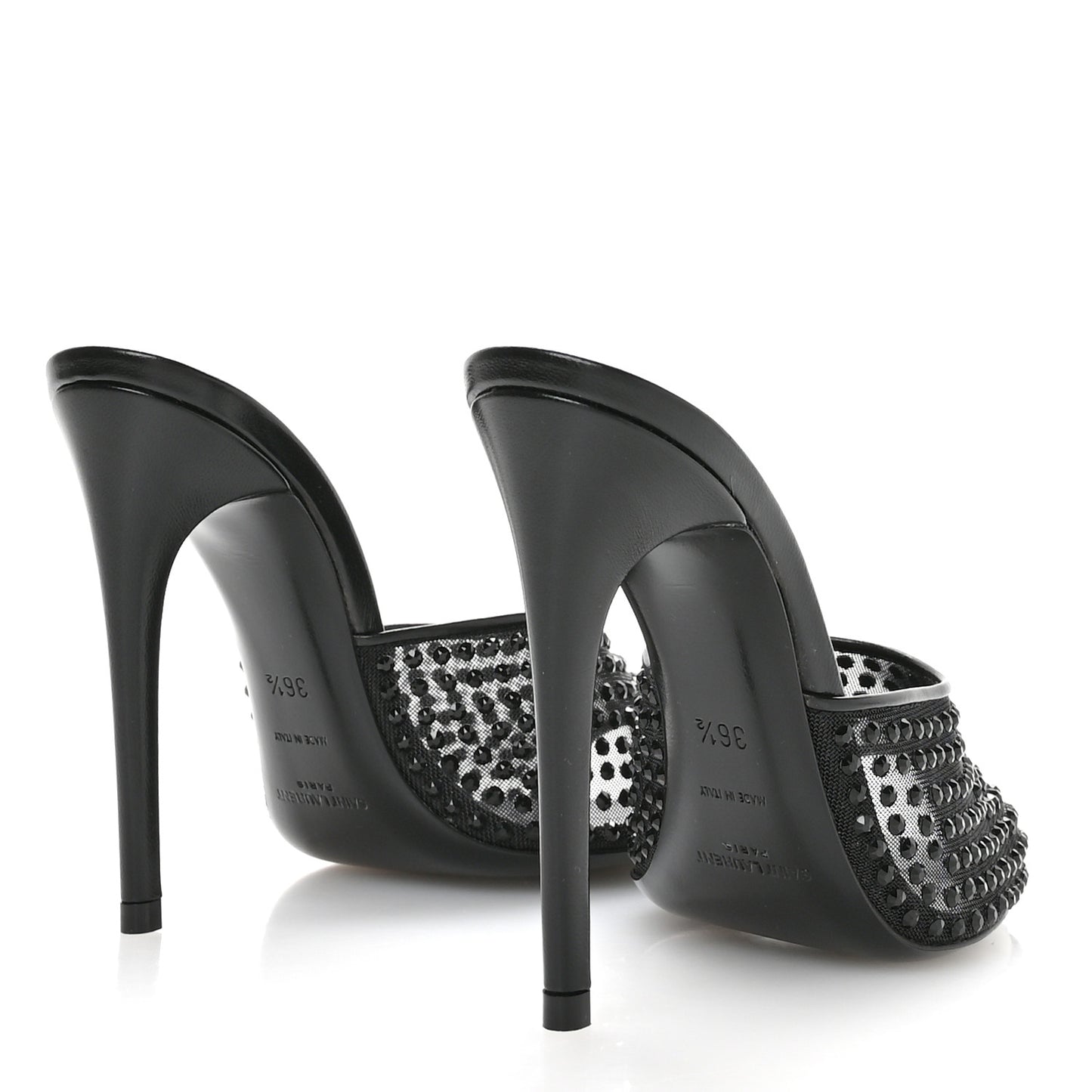 Tulle Strass Gippy 110 Mule Sandals 36.5 Black