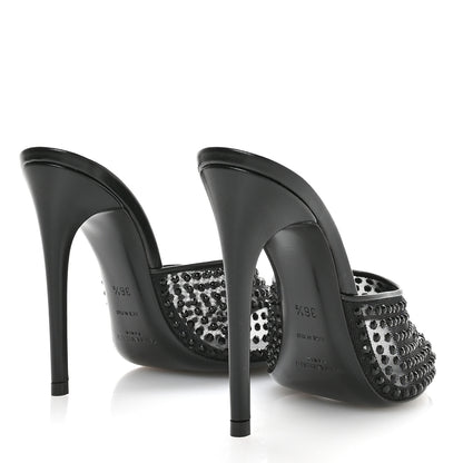 Saint Laurent Tulle Strass Gippy 110 Mule Sandals 36.5 Black 5 of 8