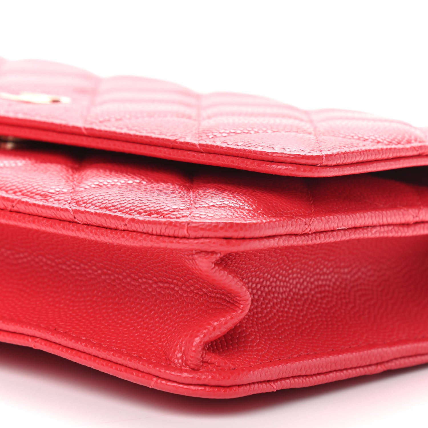 Chanel Caviar Quilted Wallet On Chain WOC Red 11 of 12