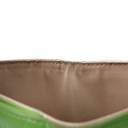 Chanel Lambskin Camellia Embossed Compact French Flap Wallet Green 17 of 21
